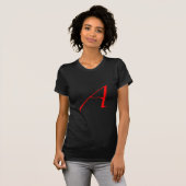 Scharlachrot des Buchstabe-A/Atheismus T-Shirt (Vorne ganz)