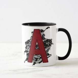 Scharlachrot des Buchstabe-A Tasse