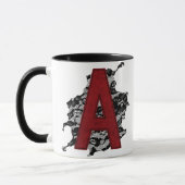 Scharlachrot des Buchstabe-A Tasse (Links)