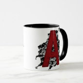 Scharlachrot des Buchstabe-A Tasse (VorderseiteRechts)