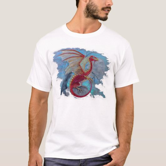 Scharlachrot Drache- T-Shirt (Vorderseite)