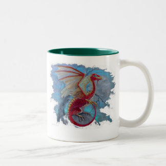 Scharlachrot Drache- Zweifarbige Tasse