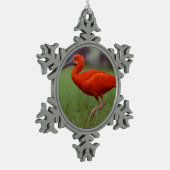 Scharlachrot IBIS Schneeflocken Zinn-Ornament (Links)