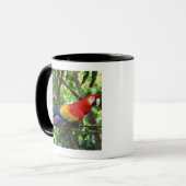Scharlachrot Macaw auf Ast Tasse (Vorderseite Links)