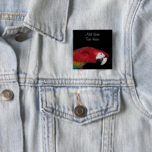 Scharlachrot Macaw- Button (Beispiel)