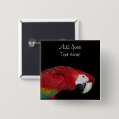 Scharlachrot Macaw- Button (Vorne & Hinten)