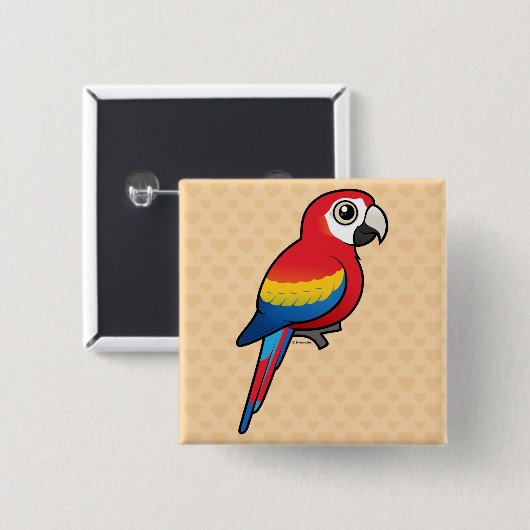 Scharlachrot Macaw- Button (Vorne & Hinten)