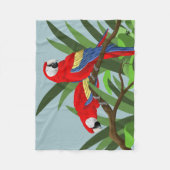 Scharlachrot Macaw-Papageien-Geschenk- Fleecedecke (Vorderseite)