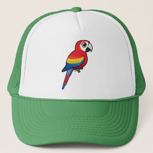 Scharlachrot Macaw- Truckerkappe (Vorderseite)