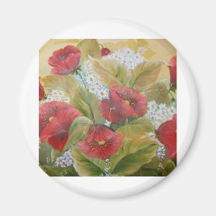 SCHARLACHROT MOHNBLUMEN- MAGNET