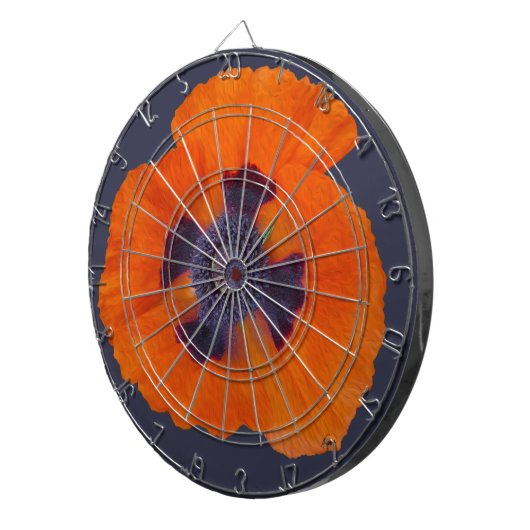 Scharlachrot Orange Poppy 1 Dartscheibe (Vorderseite rechts)