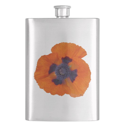 Scharlachrot Orange Poppy 1 Flachmann (Vorderseite)