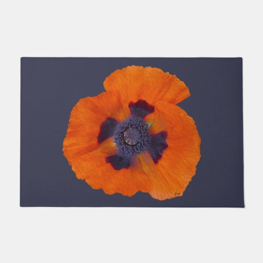 Scharlachrot Orange Poppy 1 Fußmatte (Vorderseite)