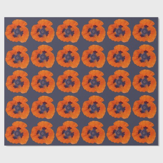 Scharlachrot Orange Poppy 1 Geschenkpapier (Flach)