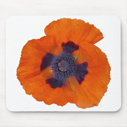 Scharlachrot Orange Poppy 1 Mousepad (Vorne)