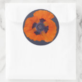 Scharlachrot Orange Poppy 1 Runder Aufkleber (Tasche)
