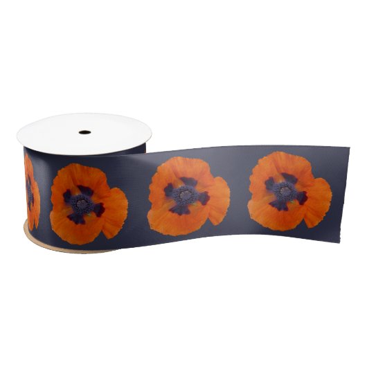 Scharlachrot Orange Poppy 1 Satinband (Spule)