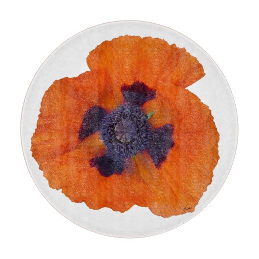 Scharlachrot Orange Poppy 1 Schneidebrett (Vorderseite)