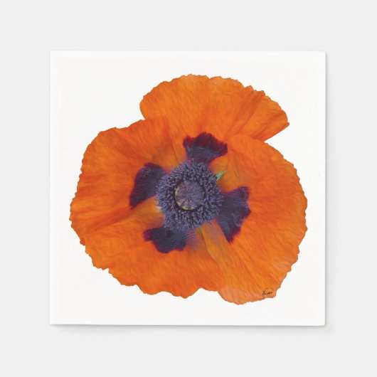 Scharlachrot Orange Poppy 1 Serviette (Vorderseite)