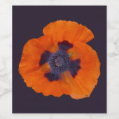Scharlachrot Orange Poppy 1 Weinetikett (Einzelnes Label)