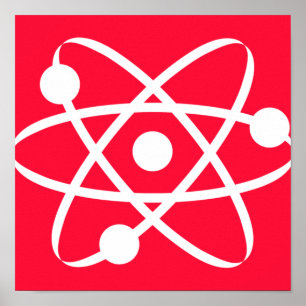 Scharlachrot Rot-; Atom Poster