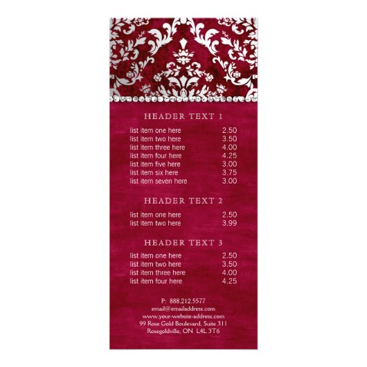 Scharlachrot rote werbekarte (Vorne)