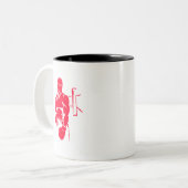 Scharlachrot rotes Verpacken- Zweifarbige Tasse (Vorderseite Links)