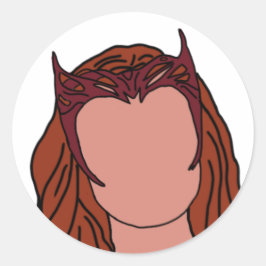 Scharlachrot Runder Aufkleber