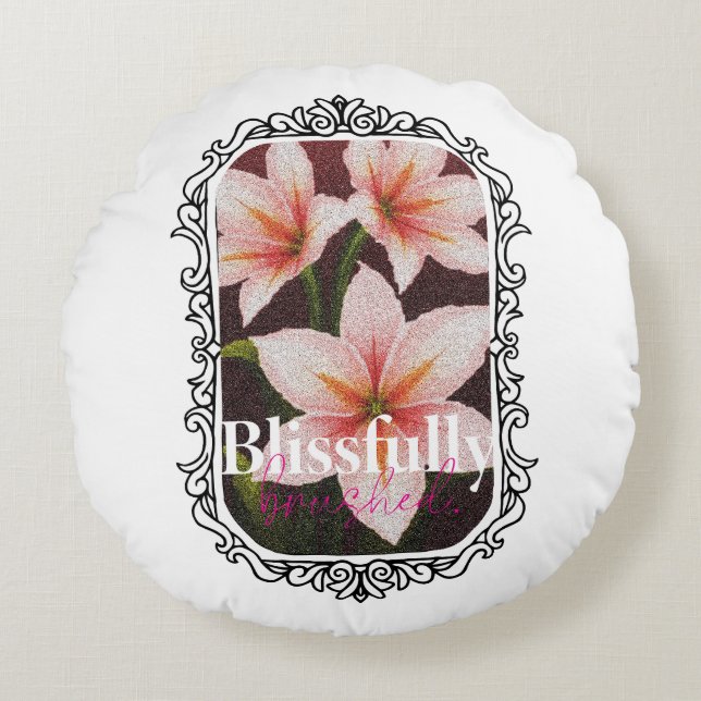 Scharlachrot Rundes Kissen (Vorderseite)