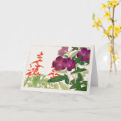 Scharlachrot Salbei, Melastom von Tanigami Konan Karte (Gelbe Blume)