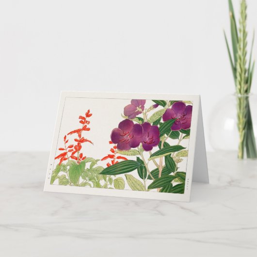 Scharlachrot Salbei, Melastom von Tanigami Konan Karte (Vorderseite)