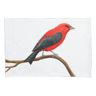 Scharlachrot Tanager-wilder Vogel-Kissenbezug- Kissenbezug