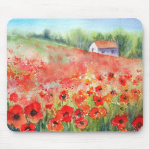 Scharlachrot Teppich- Mousepad