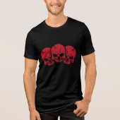 Scharlachrot: Triple Skull Tri-Blend Shirt (Vorderseite)