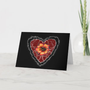 Scharlachrote Blumenherz Valentinsliebesromanze Ka Feiertagskarte