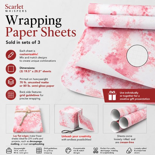 Scharlachrote Flüstern Geschenkpapier Set