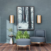 Scharlachrote Flüstern im Winterwald Poster