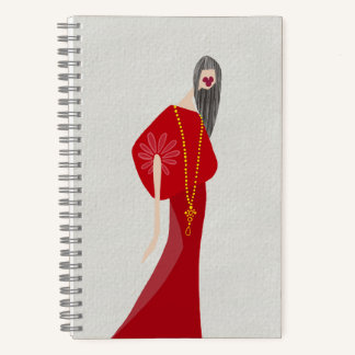 Scharlachrote Frauenmode Glamour Fashion Art Notiz Notizblock
