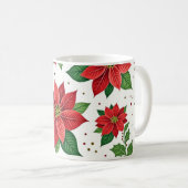 Scharlachrote Poinsettie Kaffeetasse (VorderseiteRechts)