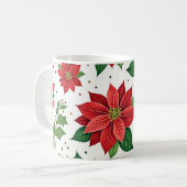 Scharlachrote Poinsettie Kaffeetasse (Vorderseite Links)