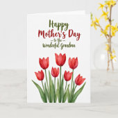 Scharlachrote Tulpenmutterkarte Karte (Gelbe Blume)