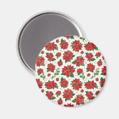 Scharlachrote Weihnachtssterne Magnet (Vorderseite/Rückseite)