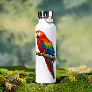 Scharlachroter Ara Doppelter Tropischer Wasserflas Trinkflasche