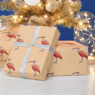Scharlachroter Ibis-Vogel Alles Gute zum Geburtsta Geschenkpapier