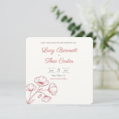 Scharlachroter Mohn Save-the-Date-Karte Save The Date (Stehend Vorderseite)