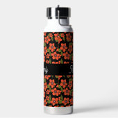 Scharlachroter Pimpernell-Wasserfarben-Monogramm-N Trinkflasche (Links)