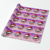 Scharlachroter Santa-Hut-Glanz Geschenkpapier (Ungerollt)