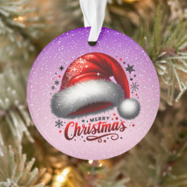 Scharlachroter Santa-Hut-Glanz  Ornament