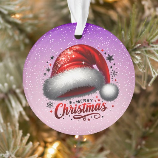 Scharlachroter Santa-Hut-Glanz Ornament (Baum)