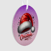 Scharlachroter Santa-Hut-Glanz Ornament (Vorderseite)